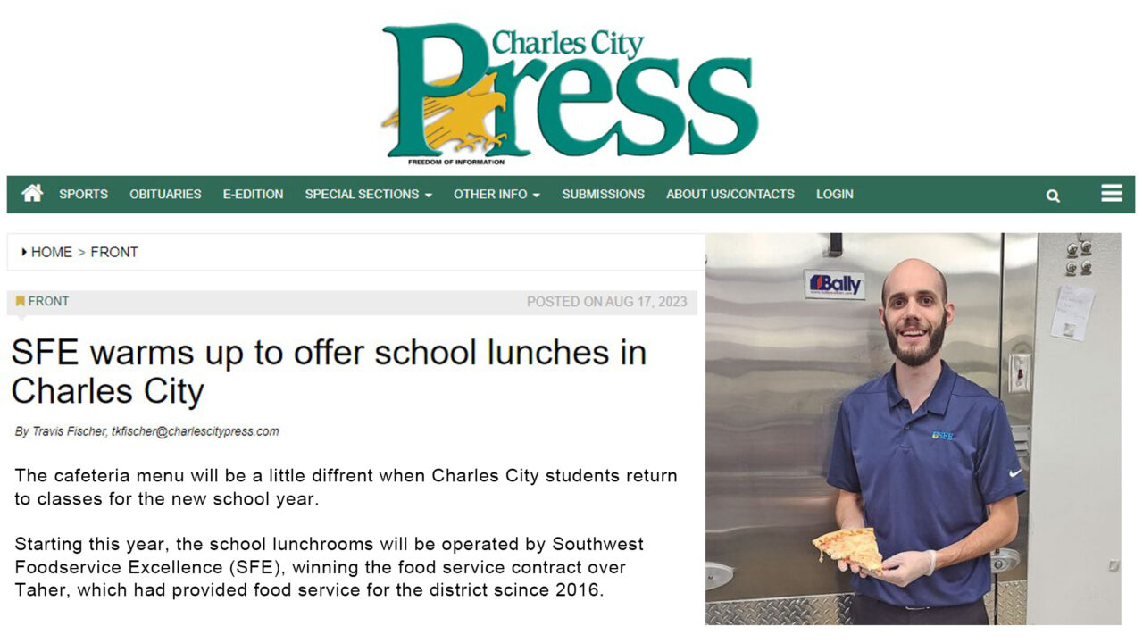 SFE warms up to offer school lunches in Charles City